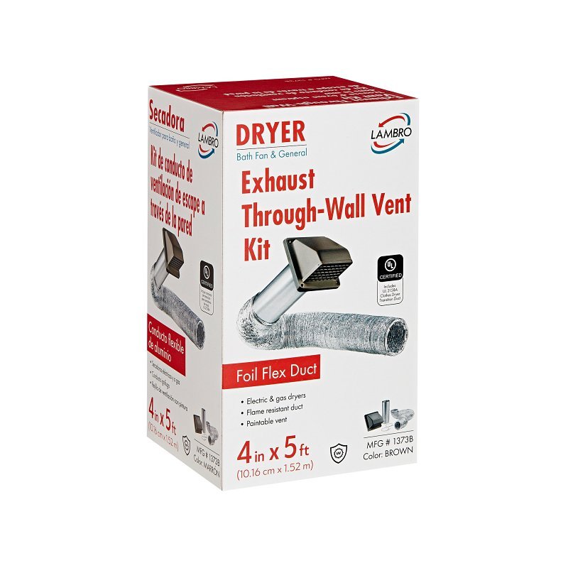 VENT KIT DRYER ALUM 4INX5FT BR