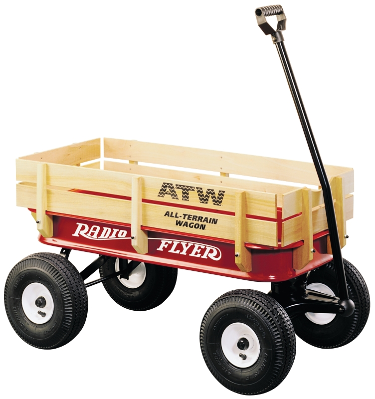 WAGON TOY WOOD SIDE PNEU TIRES