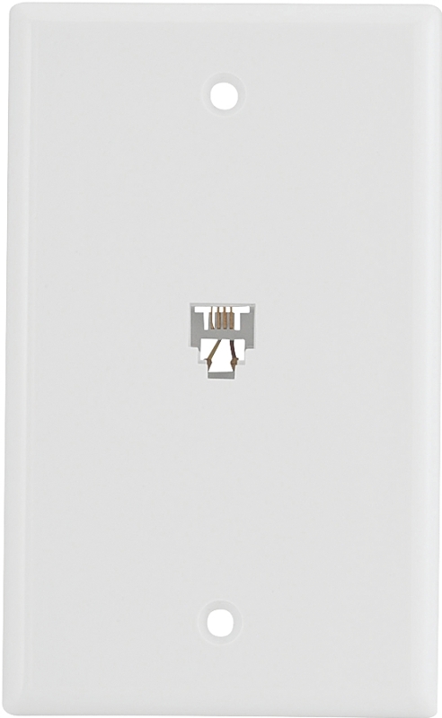 WALL JACK MODLR PHONE FLSH WHT