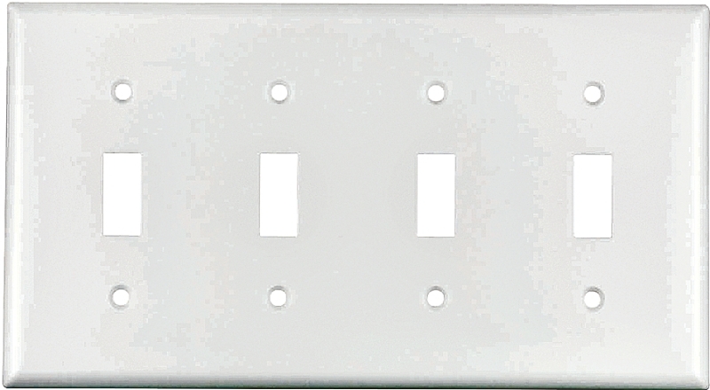WALL PLATE 1 TOGGLE 4GANG WHT 