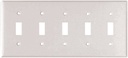 WALL PLATE 1 TOGGLE 5GANG WHT 