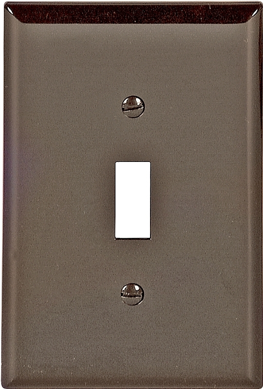 WALL PLATE 1GANG TGL MID BROWN