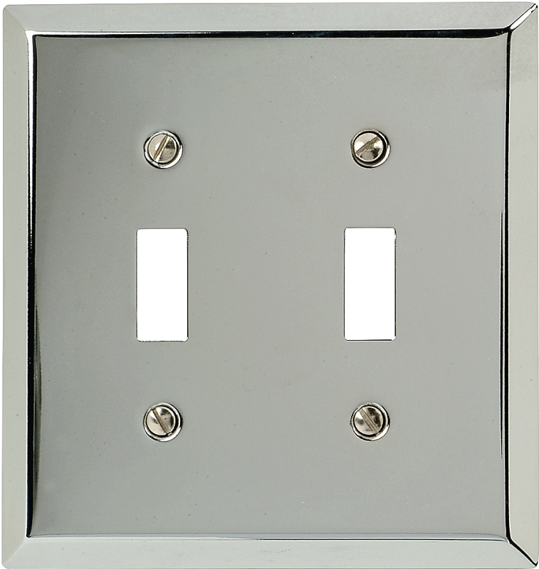 WALL PLATE 2G TGL STEEL CHROME