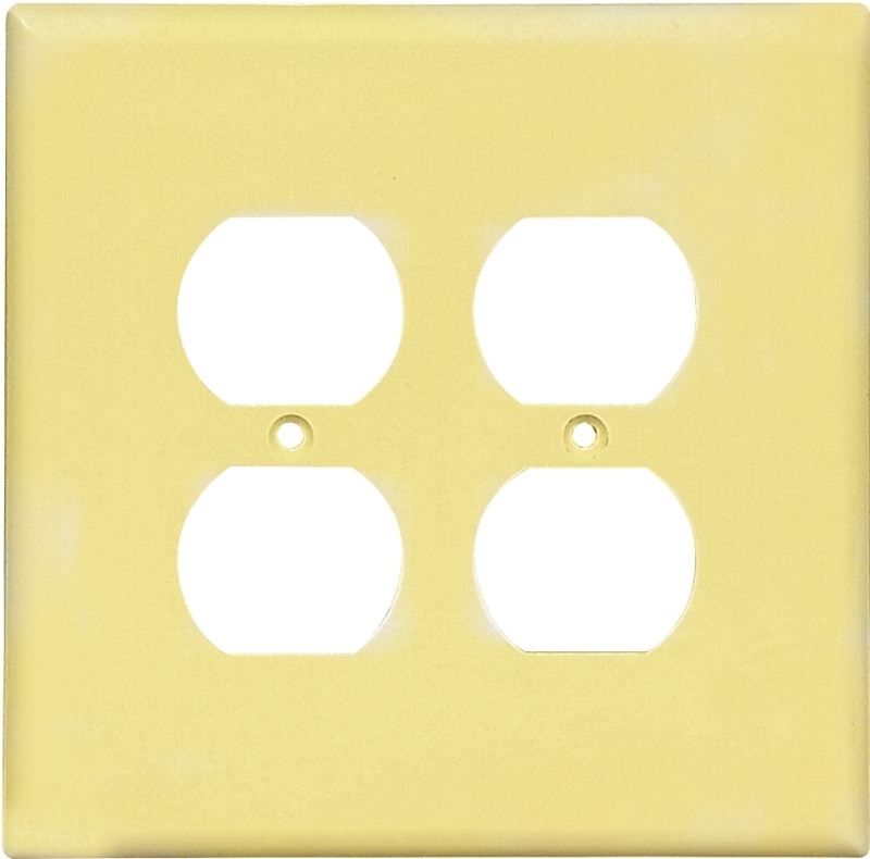 WALL PLATE 2GANG DPLX RECPT IV