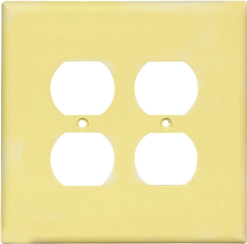 WALL PLATE 2GANG DPLX RECPT IV