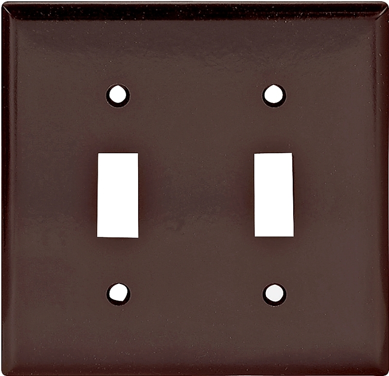 WALL PLATE 2GANG TGL STD BROWN