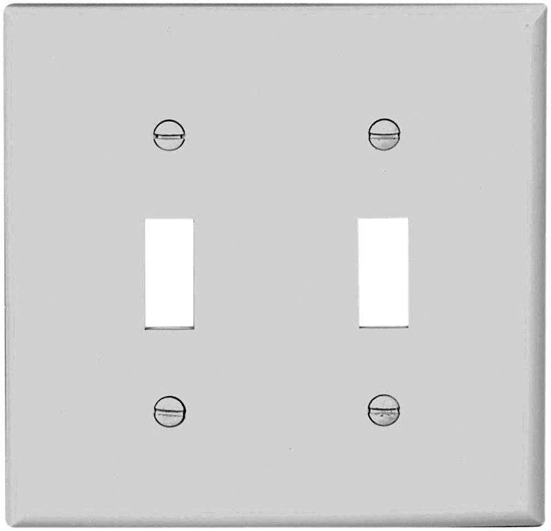 WALL PLATE 2GANG TGL STD WHITE