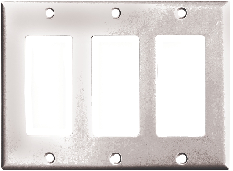WALL PLATE 3 GANG DECO WHITE  