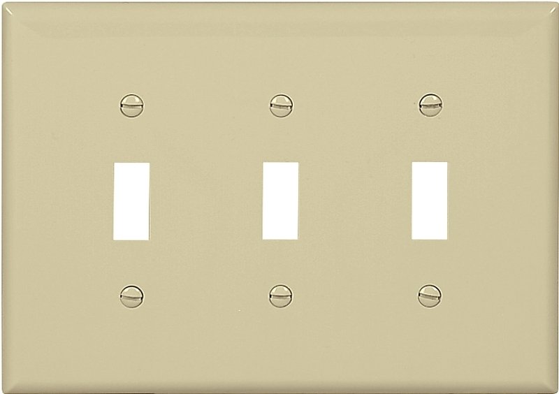 WALL PLATE 3 GANG TGL MID IVRY