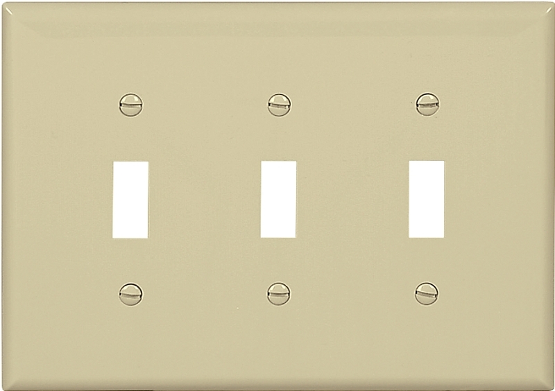 WALL PLATE 3 GANG TGL MID IVRY
