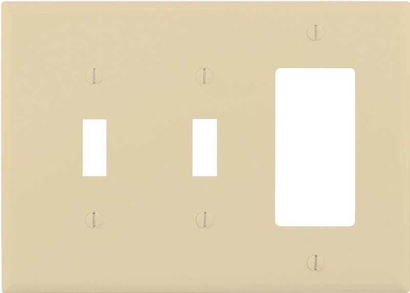 WALL PLATE 3G 2TGL/DECR MID IV