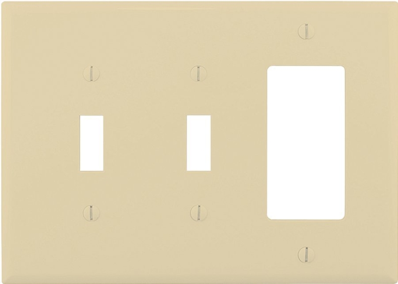 WALL PLATE 3G 2TGL/DECR MID IV