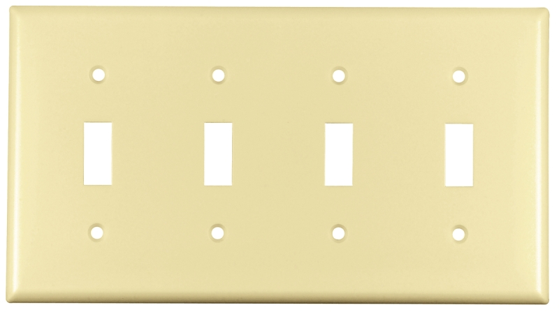 WALL PLATE 4 GANG TGL STD IVRY