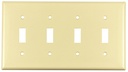 WALL PLATE 4 GANG TGL STD IVRY