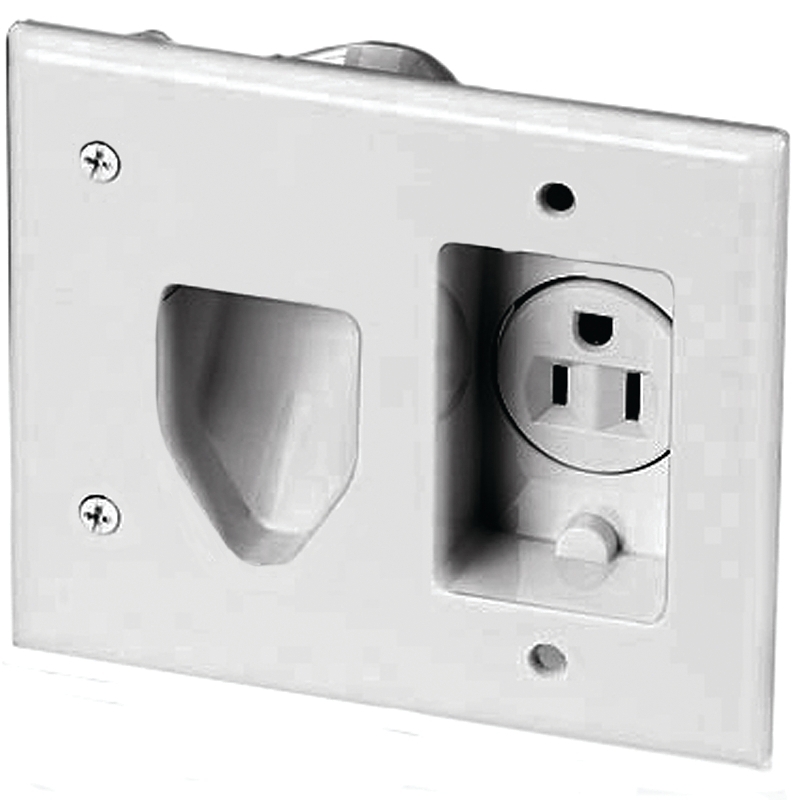 WALL PLATE REC RECPT/CABLE WHT