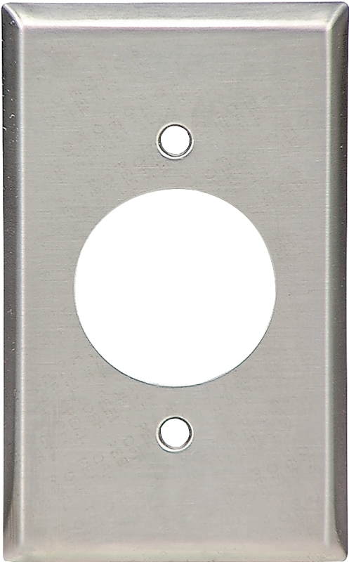 WALL PLATE RND HOLE 1G SS 1PK 