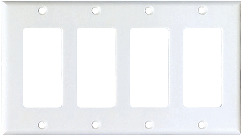 WALL PLATE ROCKER 4GANG WHT   