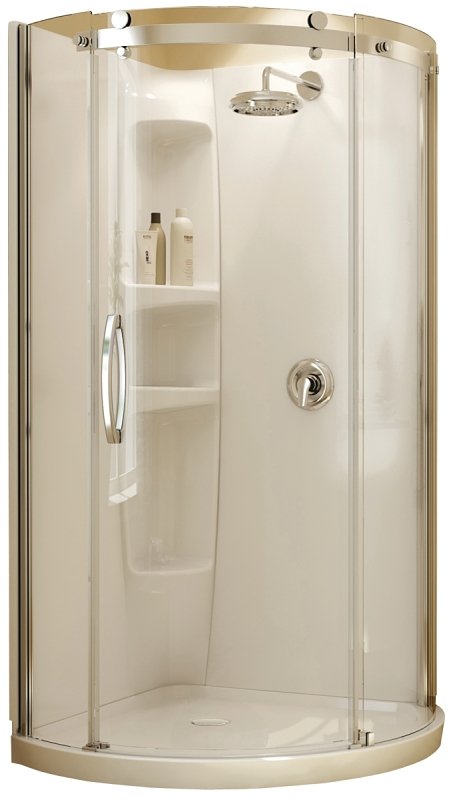WALL SHOWER ACRYLC RND 2PC WHT