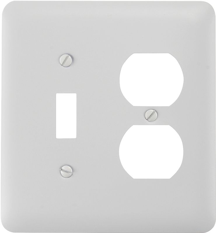 WALLPLATE 2G TGL/RECPT STL WHT