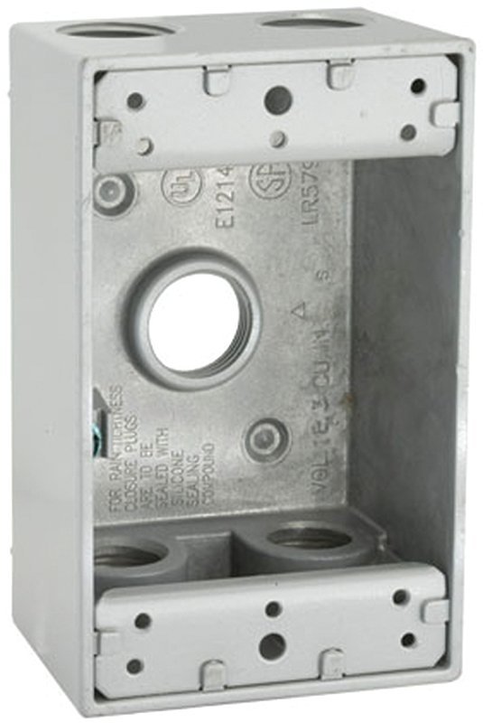 WALLPLATE BOX GRY 1G 5CT 3/4IN