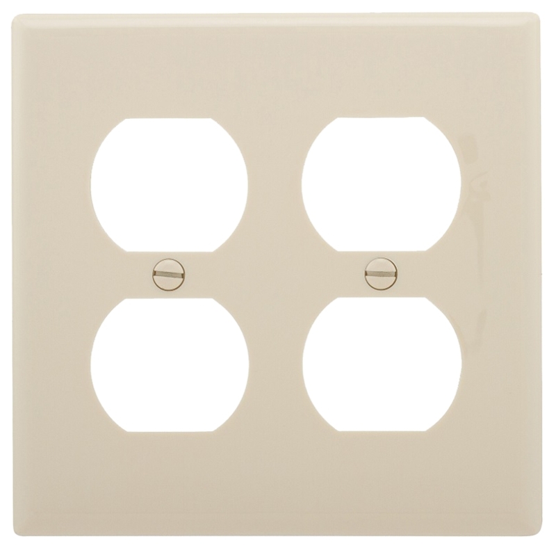 WALLPLATE RCPT LT ALMOND 2G   