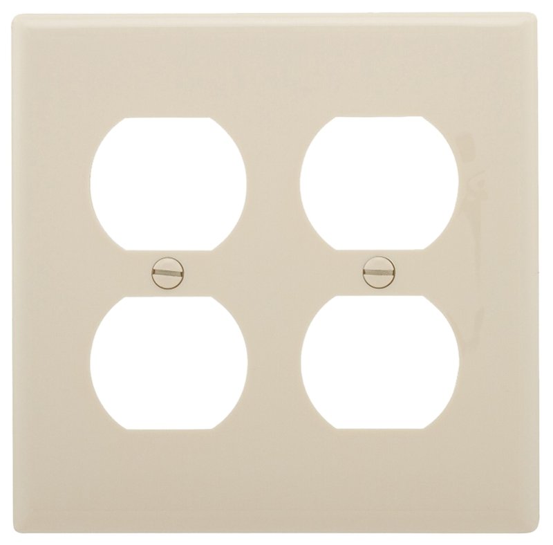 WALLPLATE RCPT LT ALMOND 2G   