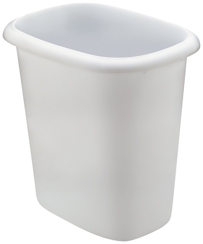 WASTEBASKET VANITY WHITE 6QT  