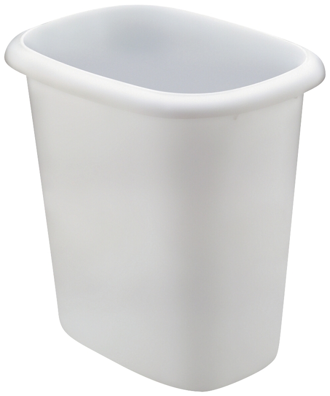 WASTEBASKET VANITY WHITE 6QT  