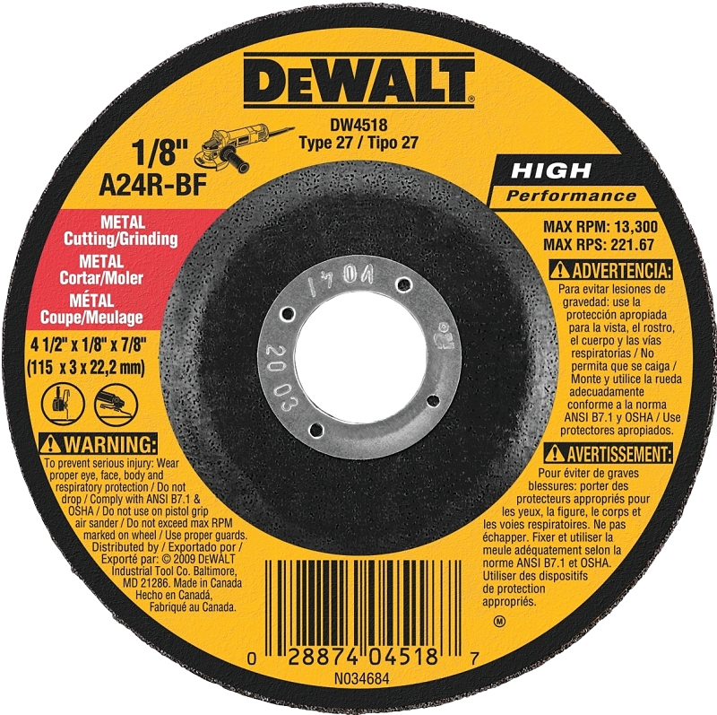 WHEEL GRIND METAL 4-1/2IN     