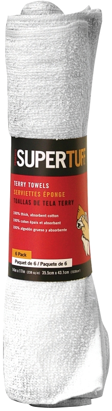 WHITE TERRY TOWELS 6/ROLL     