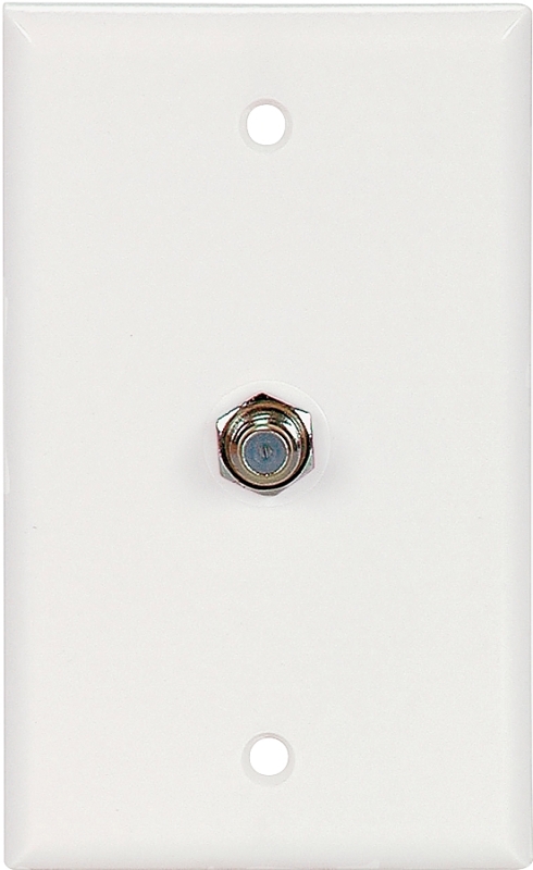 WHT COAXIAL JACK W/WALL PLATE 