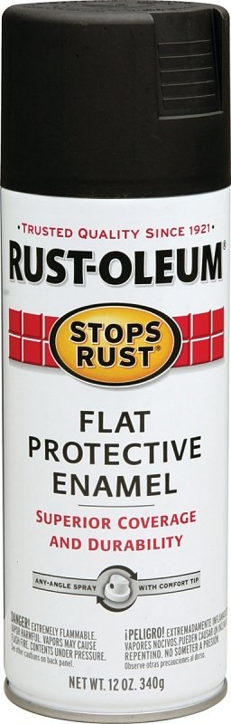 PAINT SPRAY ENML FLAT BLK 12OZ