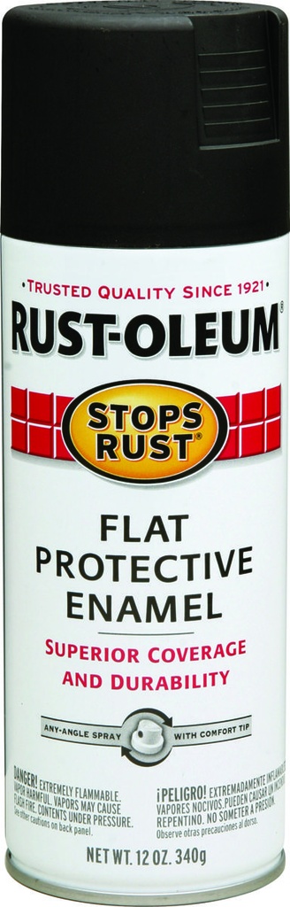 PAINT SPRAY ENML FLAT BLK 12OZ