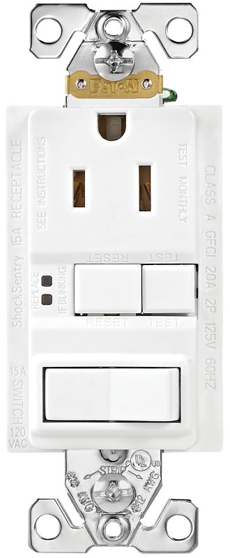 WALLPLATE SWITCH COMBO GFCI/SP