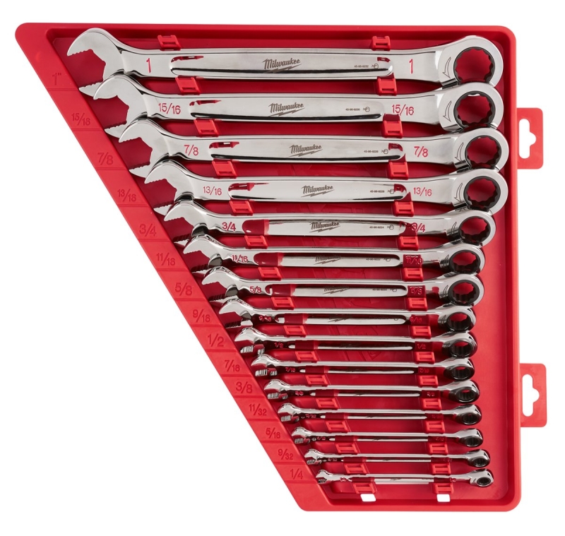 WRENCH SET COMBO RCHTNG SAE   