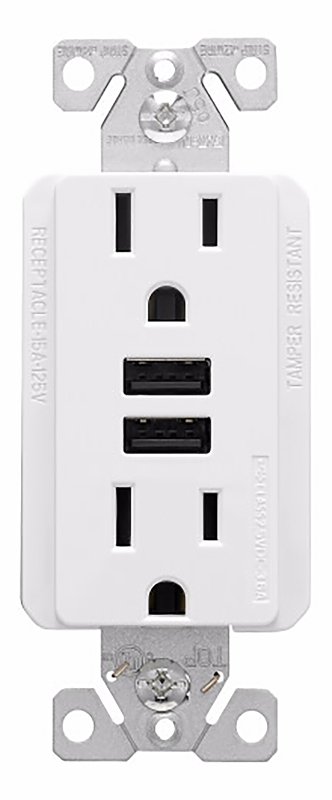 [1452879] RECEPTACLE TMPRPRF USBCHRG WHT