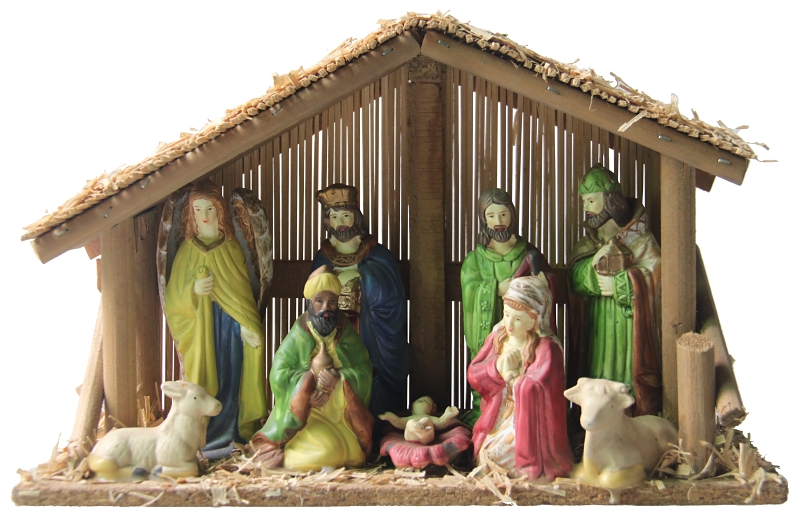 NATIVITY SET W/STABLE 9PC     