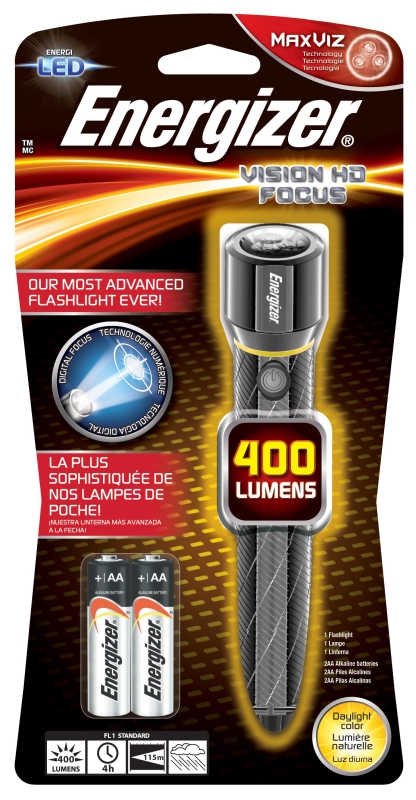 FLASHLIGHT HD 2AA 400LUMEN    