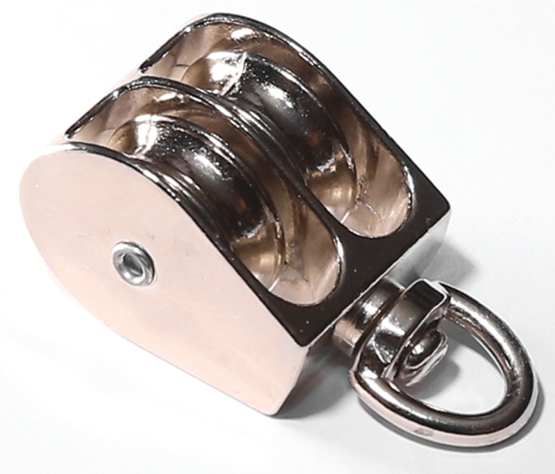 ROPE PULLEY SWVL DBL ZINC 1IN 