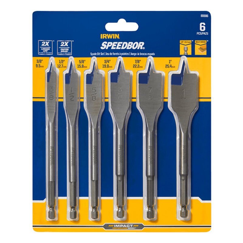 BIT SPADE WOOD BORING 6PC     