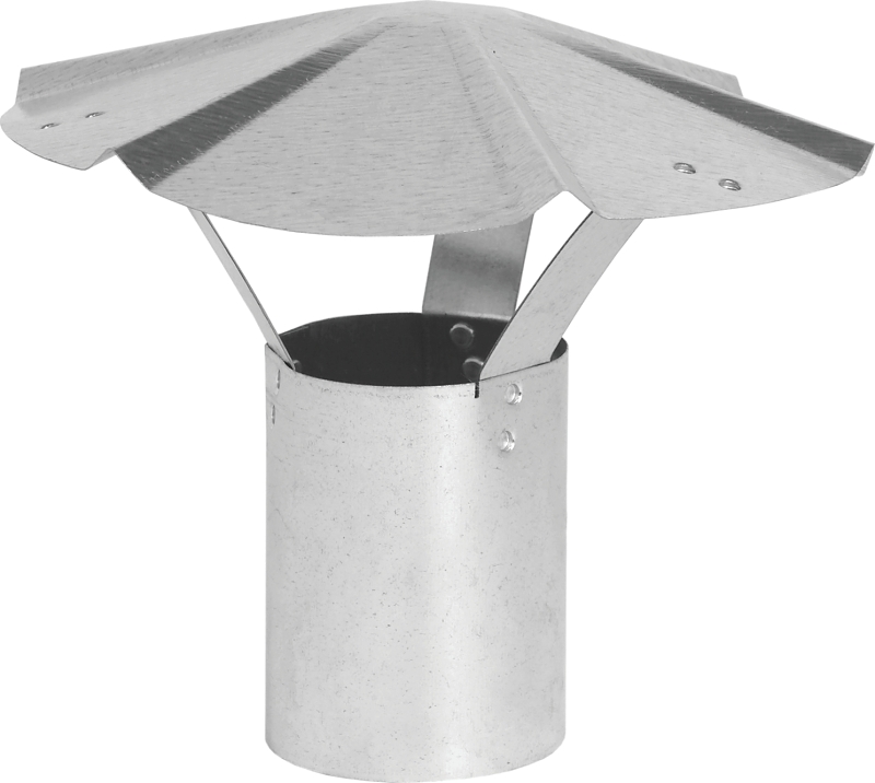 CAP RAIN SHANTY 5IN GALV STEEL