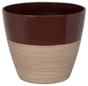 PLANTER RESIN RND RED/WD 8IN  