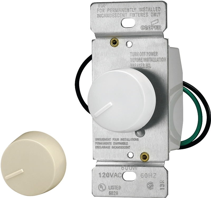 SWITCH DIMMER RTRY WHT/IVRY   