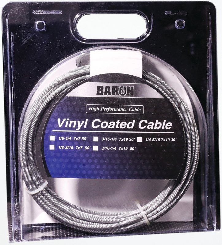 CABLE VINYL 7X19 3/16-1/4 50FT