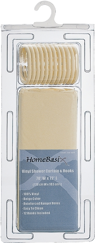 SHOWER CURTAIN VINYL BGE 70X72