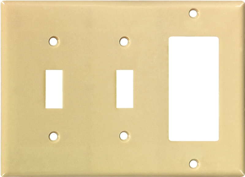 WALL PLATE 3G 2TGL/DECR STD IV