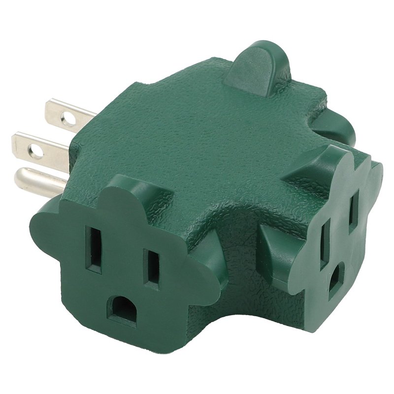 PWR BLOCK ADAPTER 3 OUTLET GRN