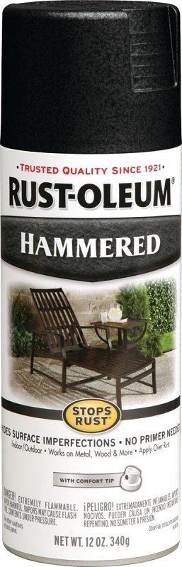 PAINT SPRAY HAMMERED BLK 12OZ 