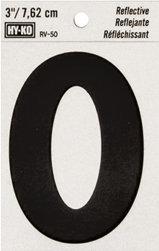 NUMBER HOUSE 0 3IN REFL BLK   