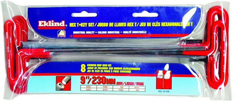 KEY HEX SET 8PC SAE T-HDL STL 